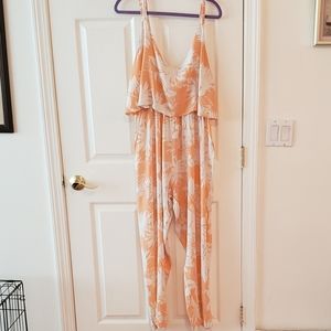 ASOS UK Pink and White Patterned Jumpsuits